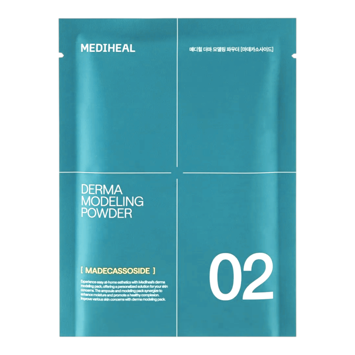 Mediheal kojąca maska algowa do twarzy z serum 28 g + 2 ml (Derma Modeling MADECASSOSIDE) step2