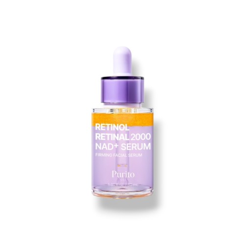 Purito SEOUL Retinol Retinal 2000 NAD+ Serum to ujędrniające serum do twarzy z retinolem, retinalem i NAD+.