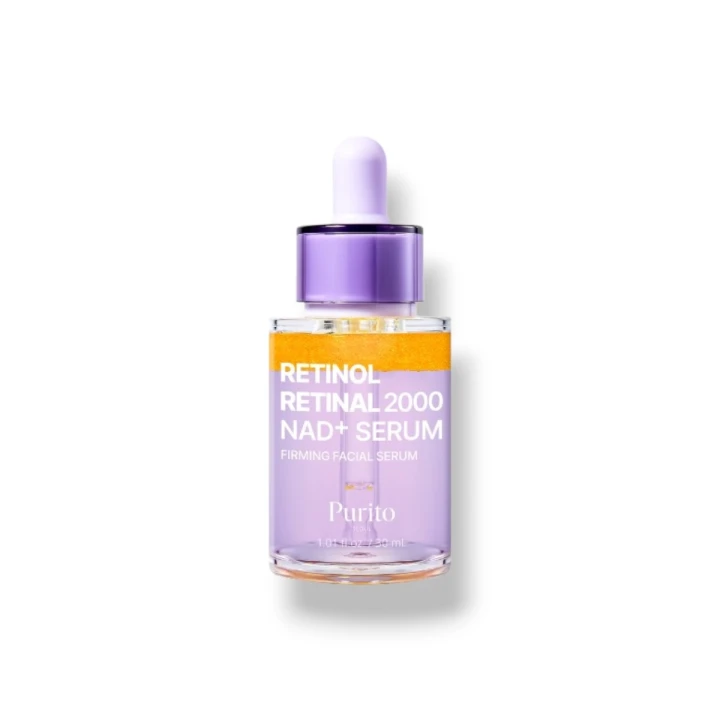 Purito SEOUL Retinol Retinal 2000 NAD+ Serum to ujędrniające serum do twarzy z retinolem, retinalem i NAD+.