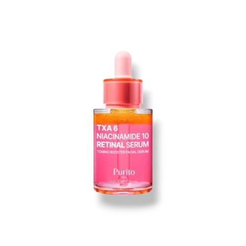 Purito SEOUL TXA 6 Niacinamide 10 Retinal Serum to rozjaśniające serum do twarzy z retinalem, kwasem traneksamowym 6% i niacynamidem 10%.