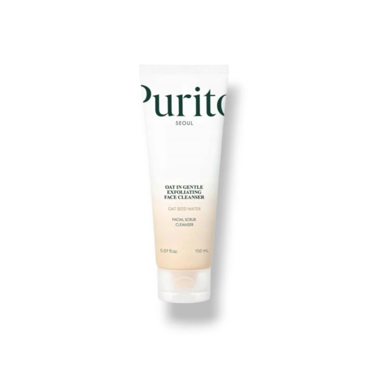 PURITO SEOUL Oat In Gentle Exfoliating Face Cleanser 150 ml – owsiany żel oczyszczający do twarzy z delikatnymi drobinami złuszczającymi.