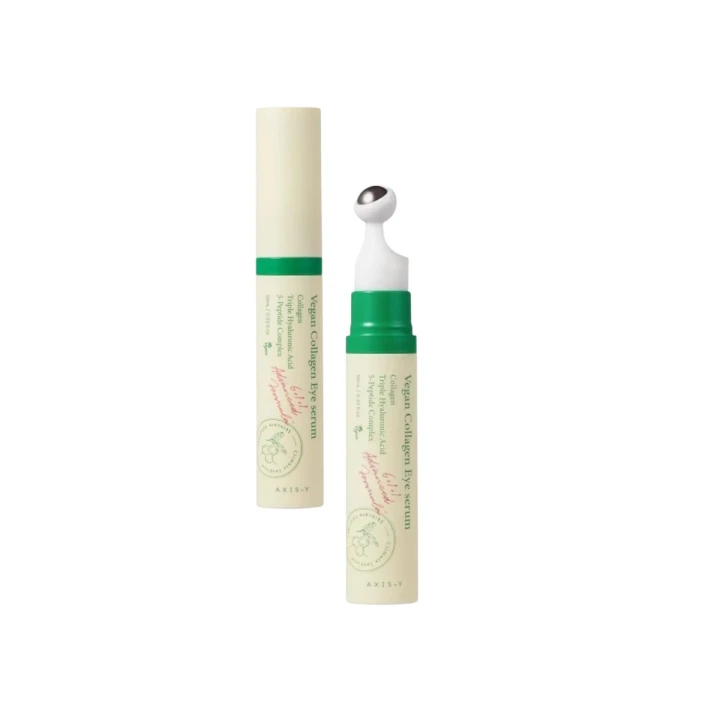 AXIS-Y Vegan Collagen Eye Serum to wegańskie serum pod oczy z kolagenem, potrójnym kwasem hialuronowym, peptydami, niacynamidem i ceramidami